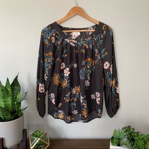 NWT - Ann Taylor LOFT Outlet Navy Floral Blouse